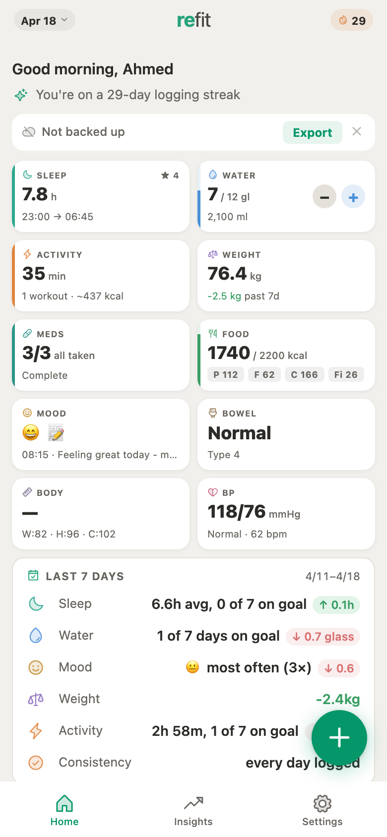 Refit app home screen light mode